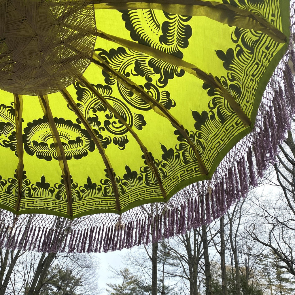 Lime Parasol - Baliaric Balinese Garden Parasol Decorative accents, Elegant home decor, Full Painted, garden and home, garden decor, garden decoration, garden idea, Green, Home decorating ideas, home with garden, Magnificent craftsmanship, outdoor umbrella, parasols, parasols umbrellas, patio umbrellas