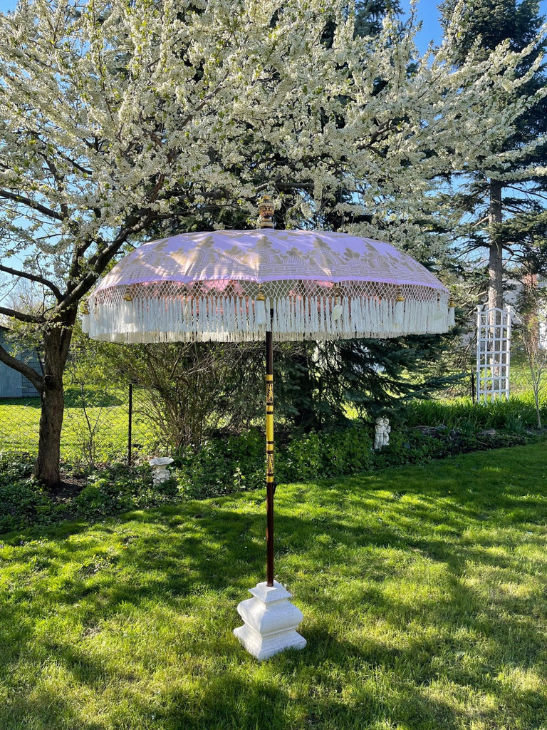 Romantic Pink Parasol - Baliaric Balinese Garden Parasol Decorative accents, Elegant home decor, Full Painted, garden and home, garden decor, garden decoration, garden idea, Home decorating ideas, home with garden, Magnificent craftsmanship, outdoor umbrella, parasols, parasols umbrellas, patio umbrellas, Pink