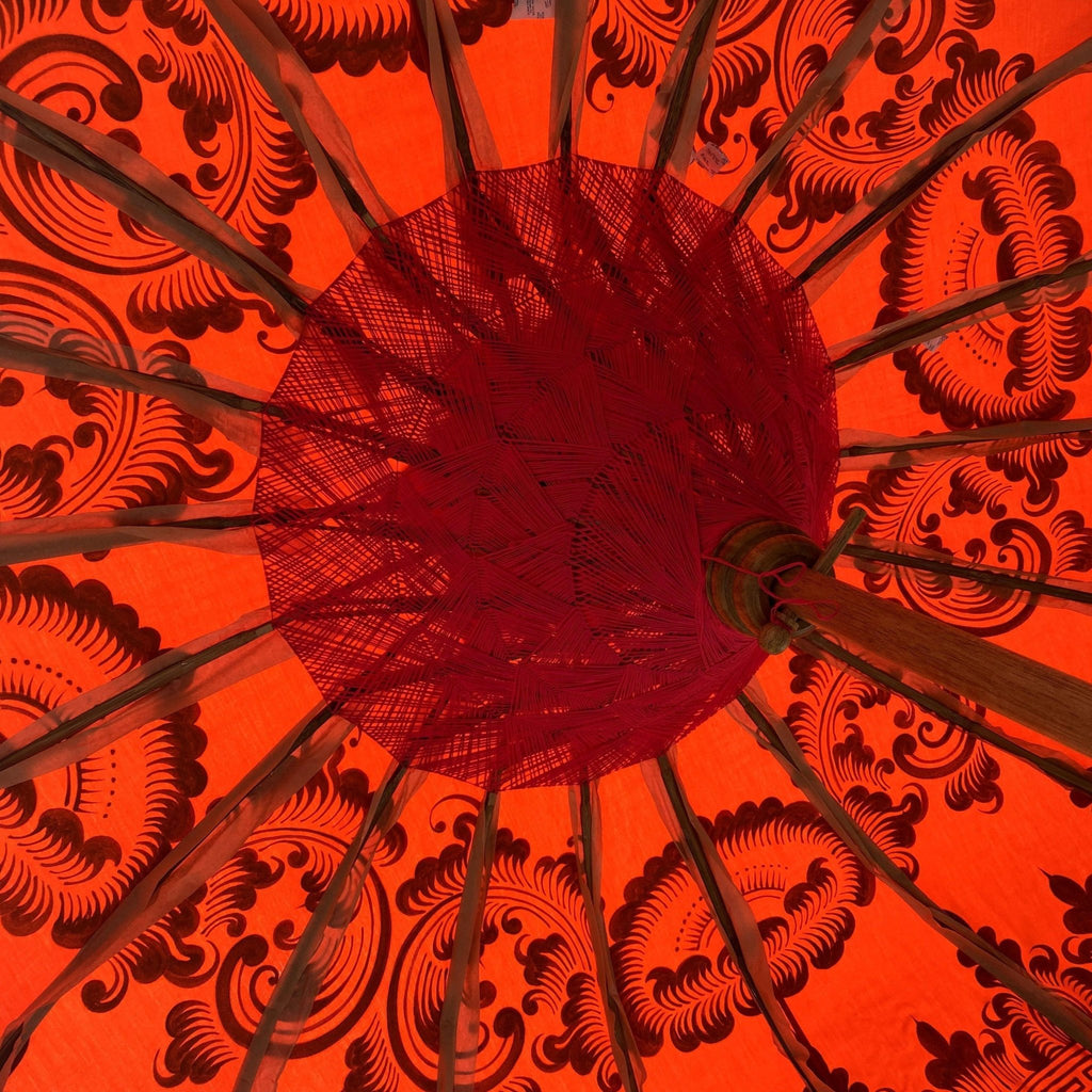 Tangerine  Parasol - Baliaric Balinese Garden Parasol Decorative accents, Elegant home decor, Full Painted, garden and home, garden decor, garden decoration, garden idea, Home decorating ideas, home with garden, Magnificent craftsmanship, Orange, outdoor umbrella, parasols, parasols umbrellas, patio umbrellas