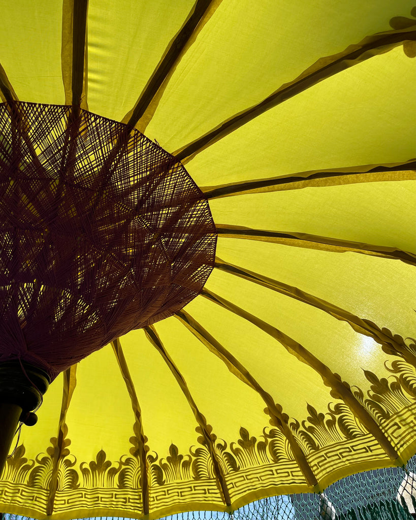 El Sol Parasol - Baliaric Balinese Garden Parasol Decorative accents, Elegant home decor, garden and home, garden decor, garden decoration, garden idea, Half Painted, Home decorating ideas, home with garden, Magnificent craftsmanship, outdoor umbrella, parasols, parasols umbrellas, patio umbrellas